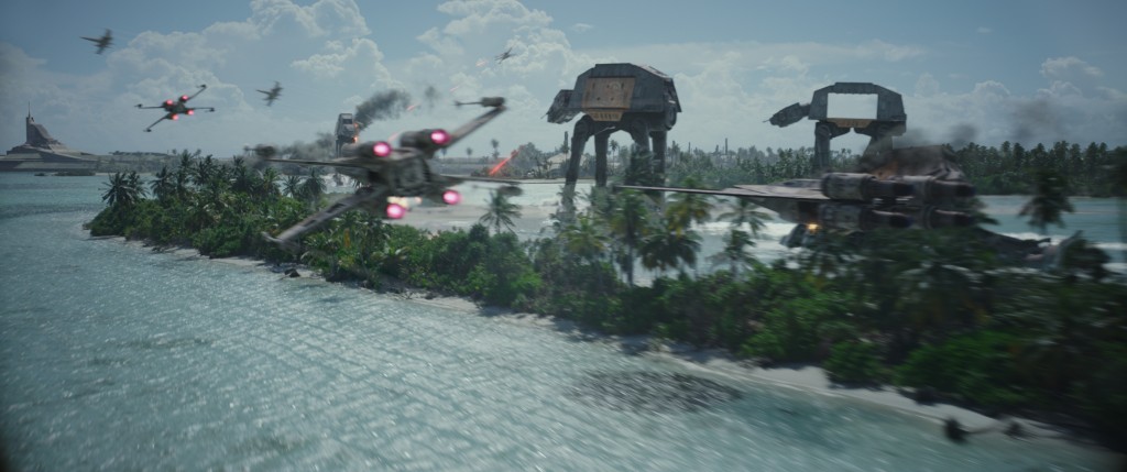 Rogue One: A Star Wars Story X-Wing and U-Wing versus AT-ACTs Photo credit: Lucasfilm/ILM ©2016 Lucasfilm Ltd. All Rights Reserved.