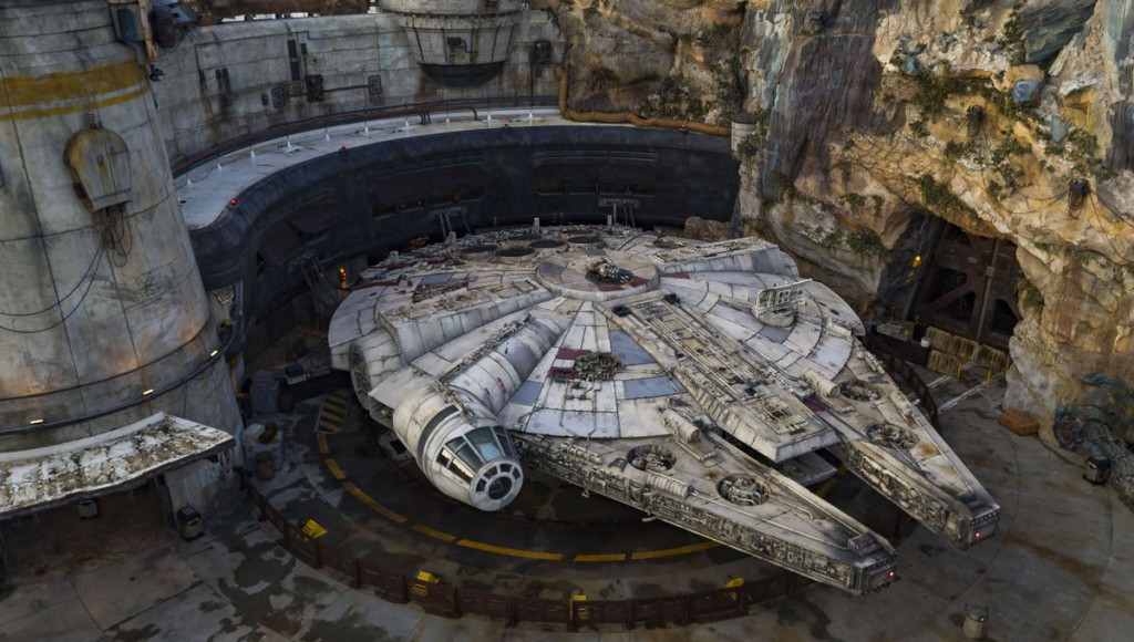 Millennium Falcon: Smugglers Run at Disneyland Park in California and opening Aug. 29, 2019, at Disney’s Hollywood Studios in Florida will put guests in control of the fastest ship in the galaxy. They will be pilots, gunners or flight engineers in a smuggling run for Hondo Ohnaka. (Matt Stroshane, photographer)
